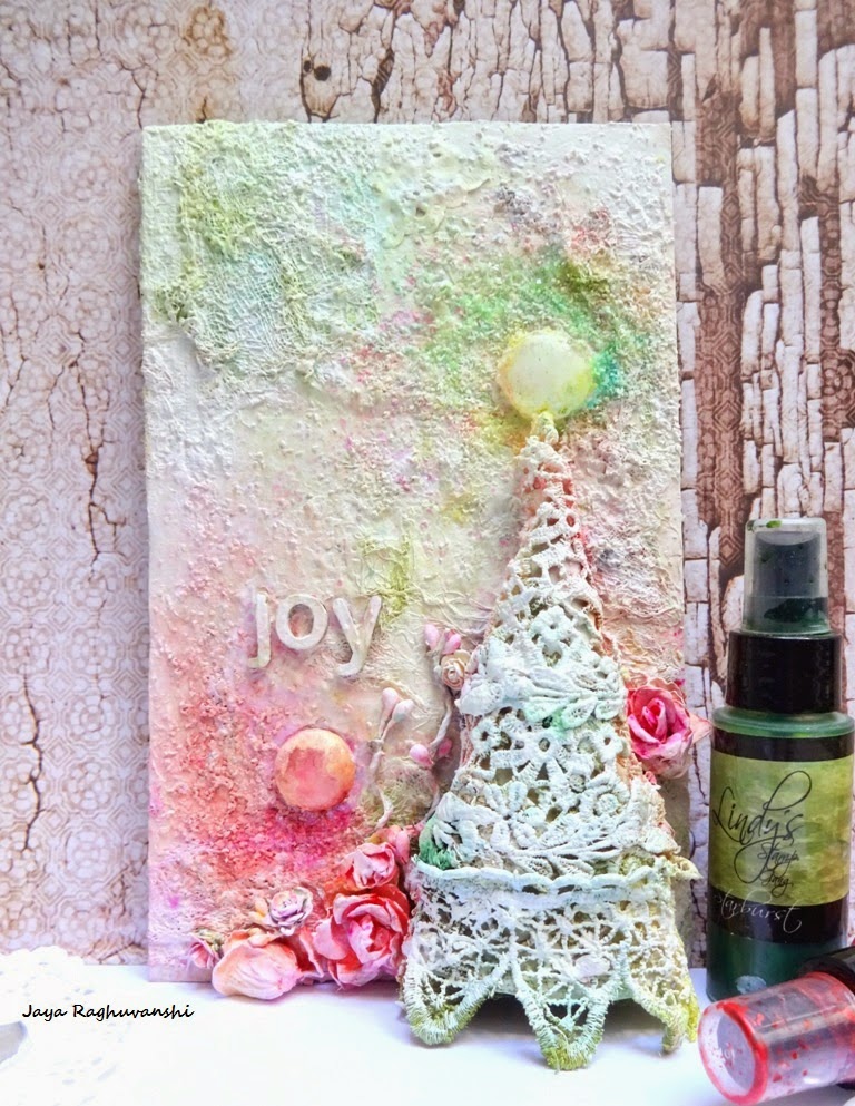 My Craft World 'Joy' Mixed media canvas for christmas