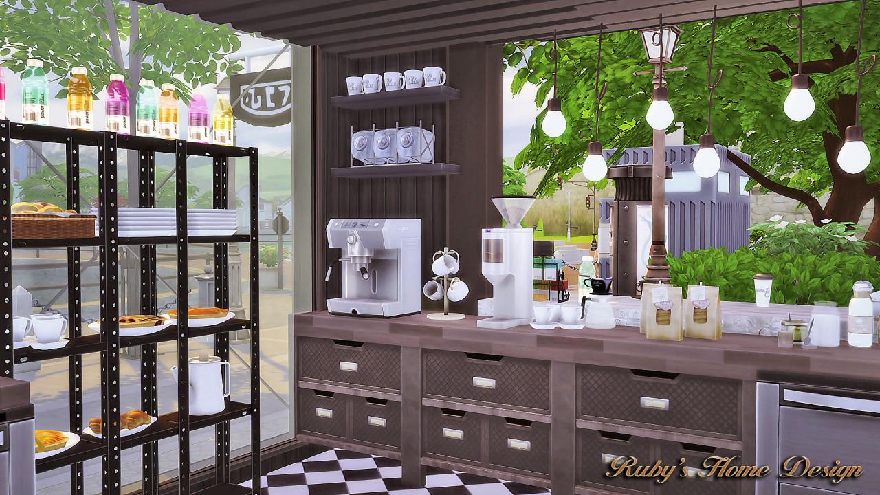 Sims 4 CC's The Best Coffee Shop by Ruby Red Simblr