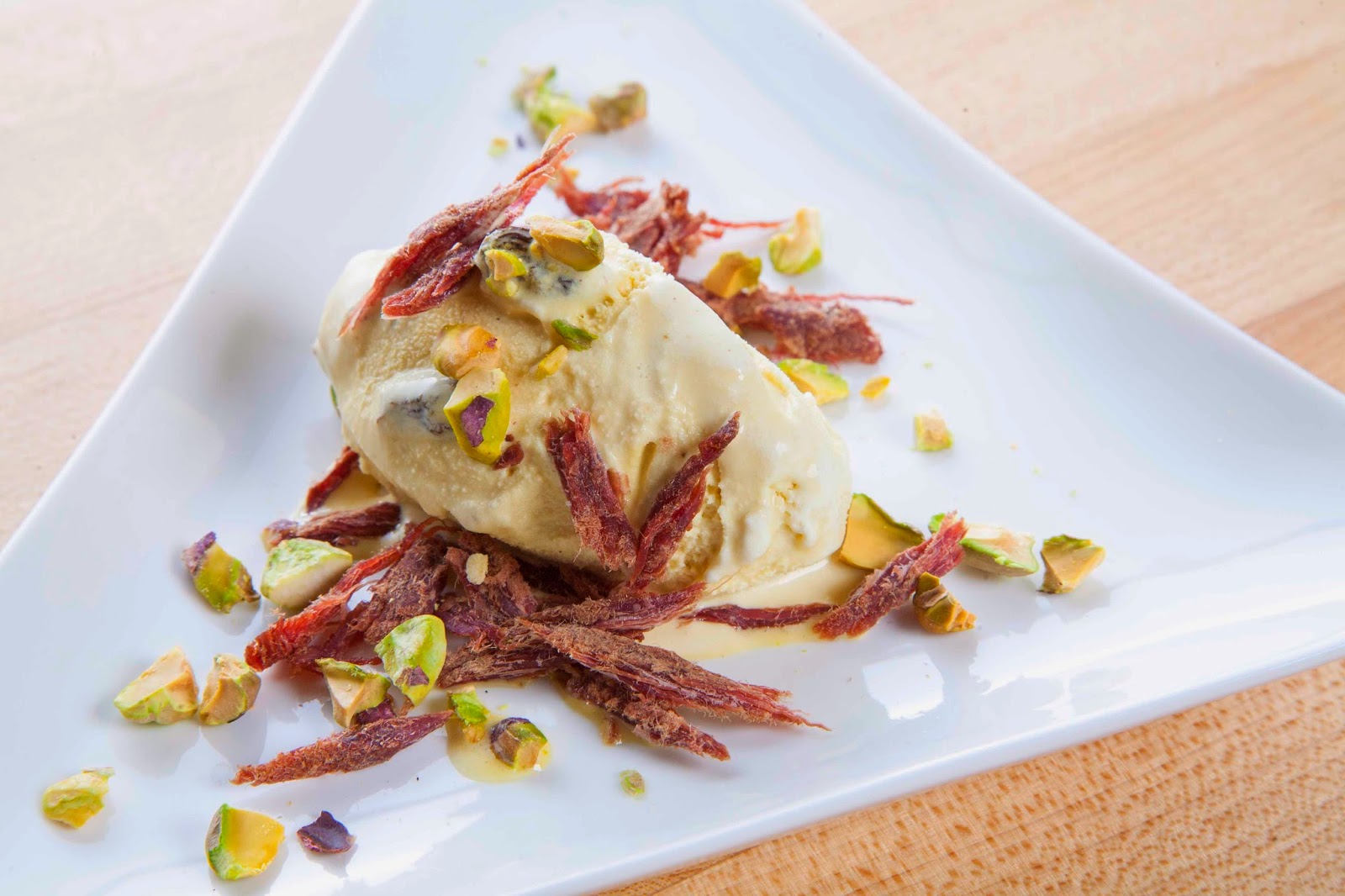 Soo Jerky Soo Jerky's Five Spices Beef Jerky on Rum Raisin Ice Cream