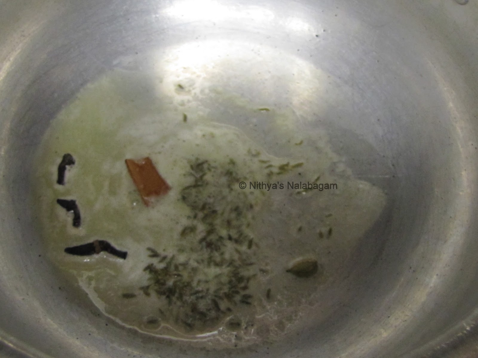 Coconut Milk Pulao in Pressure Cooker Nithya's Nalabagam