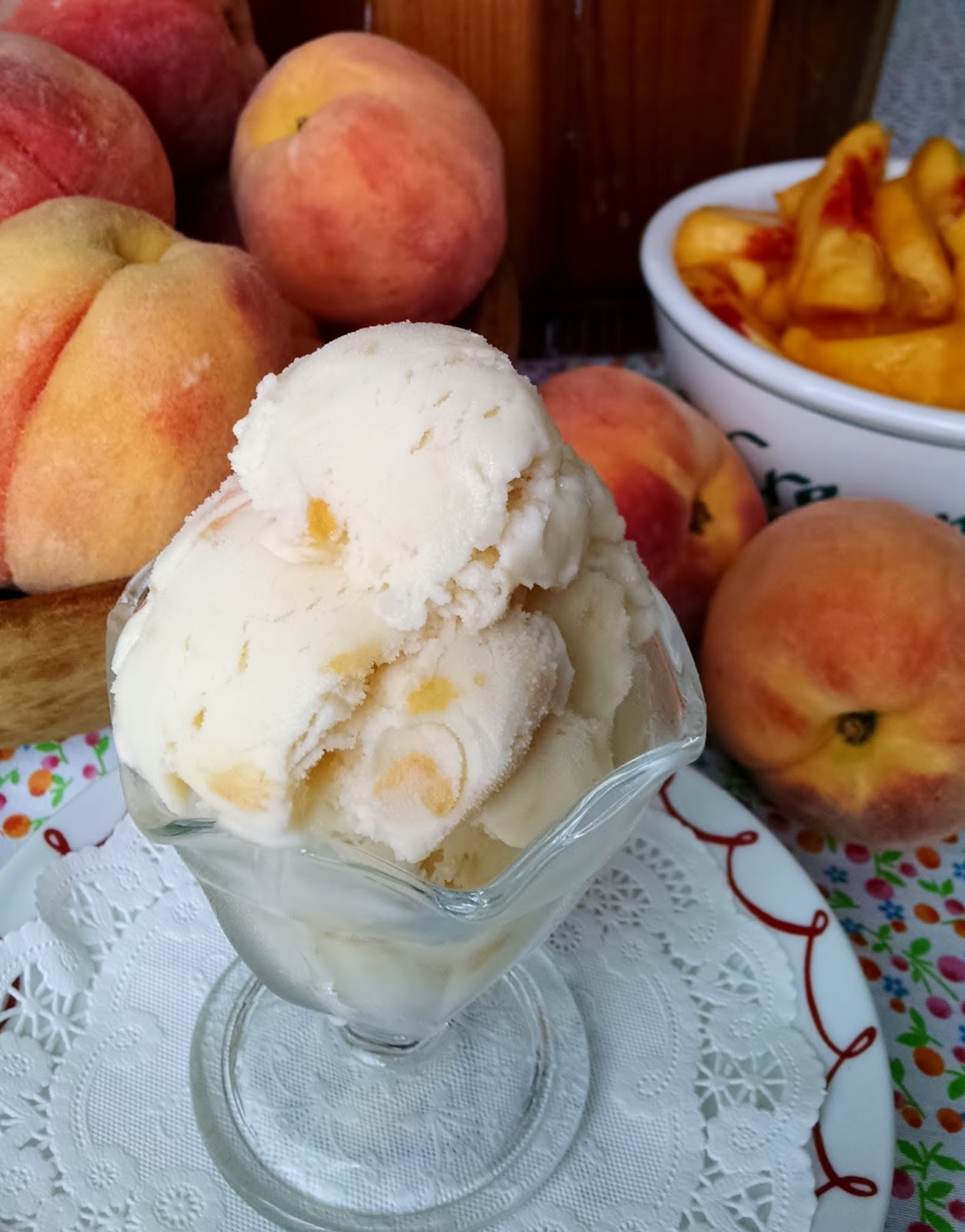 Mimi Mine Homemade Fresh Chunky Peach Ice Cream