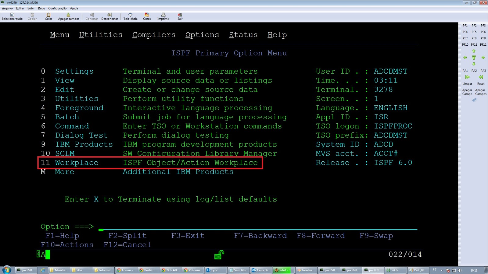 Customização no Hercules Adicionando uma opção no painel do TSO