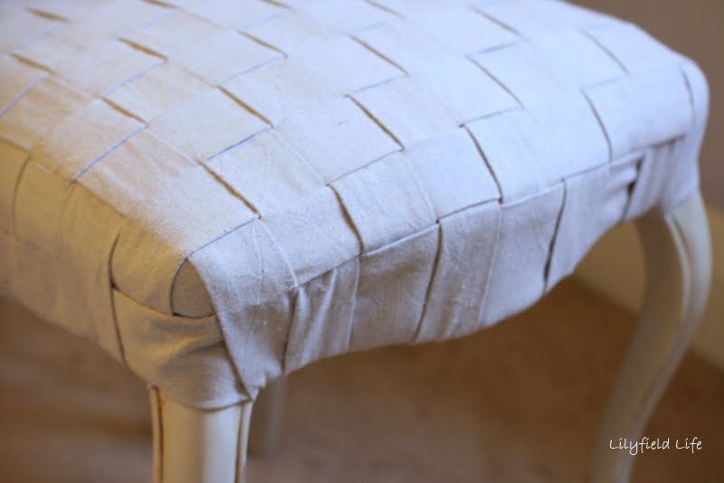 Lilyfield Life DIY Woven Upholstery Tutorial on a French Chair