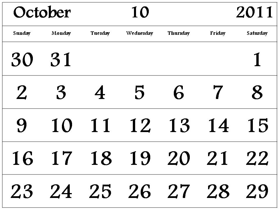 calendar for october 2011. +calendar+october+2011