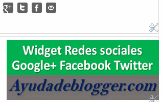 Widget perfiles de Redes sociales Google+ Facebook Twitter