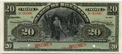 Mexico money currency 20 Pesos banknote bill