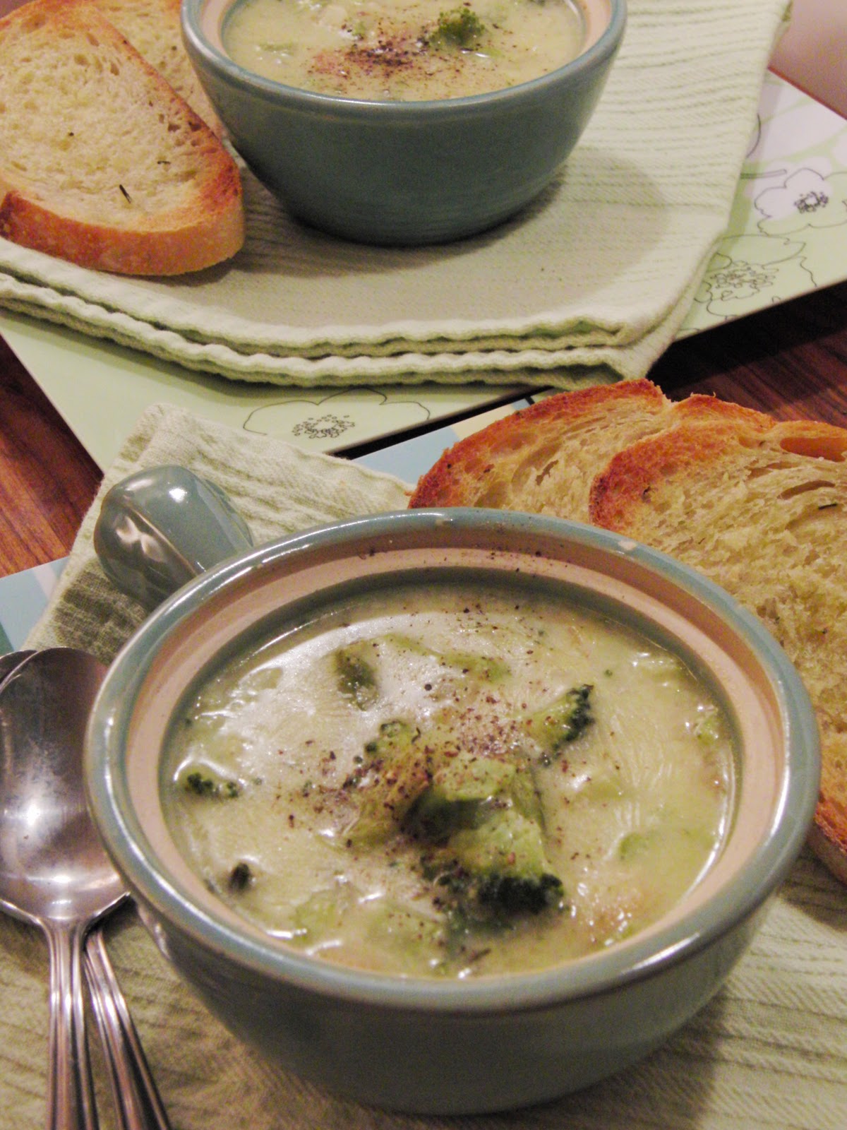 Curly Girl Kitchen Broccoli Cheddar Soup with Turkey Bacon a