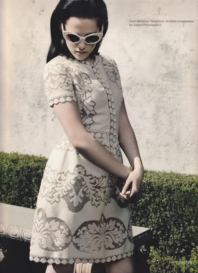 Kristen Stewart retro look in  ELLE Magazine UK, June 2012 Issue 