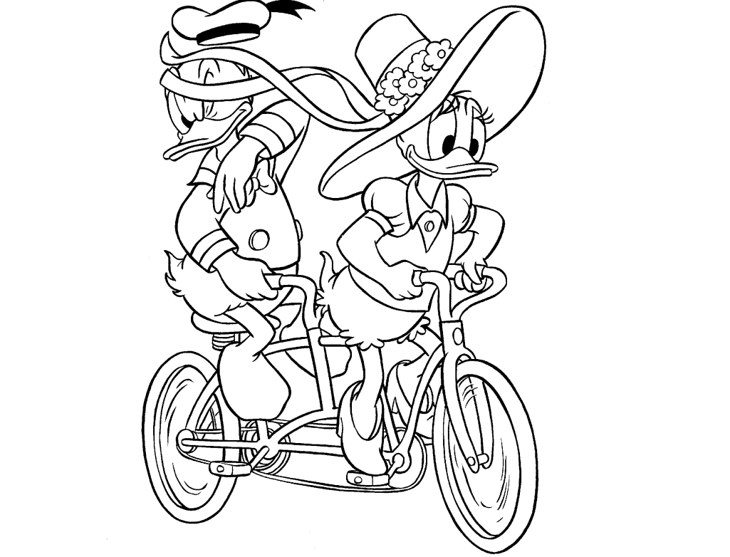 Donald And Daisy Duck For Kid Coloring Page Free wallpaper