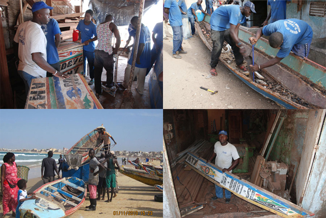 Africanos reciclam barcos para fazer móveis coloridos