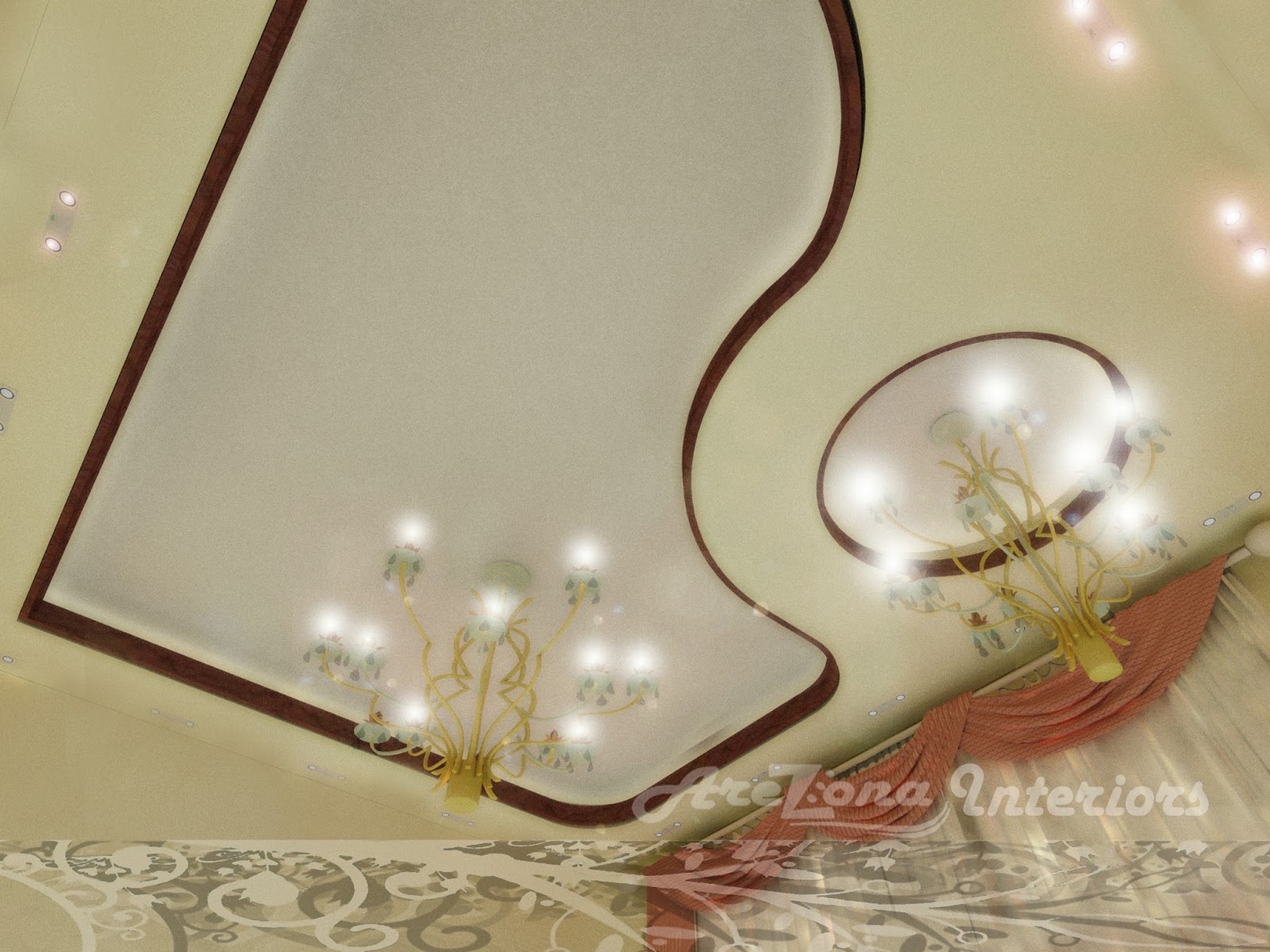 modern heart shaped false ceiling design with lights