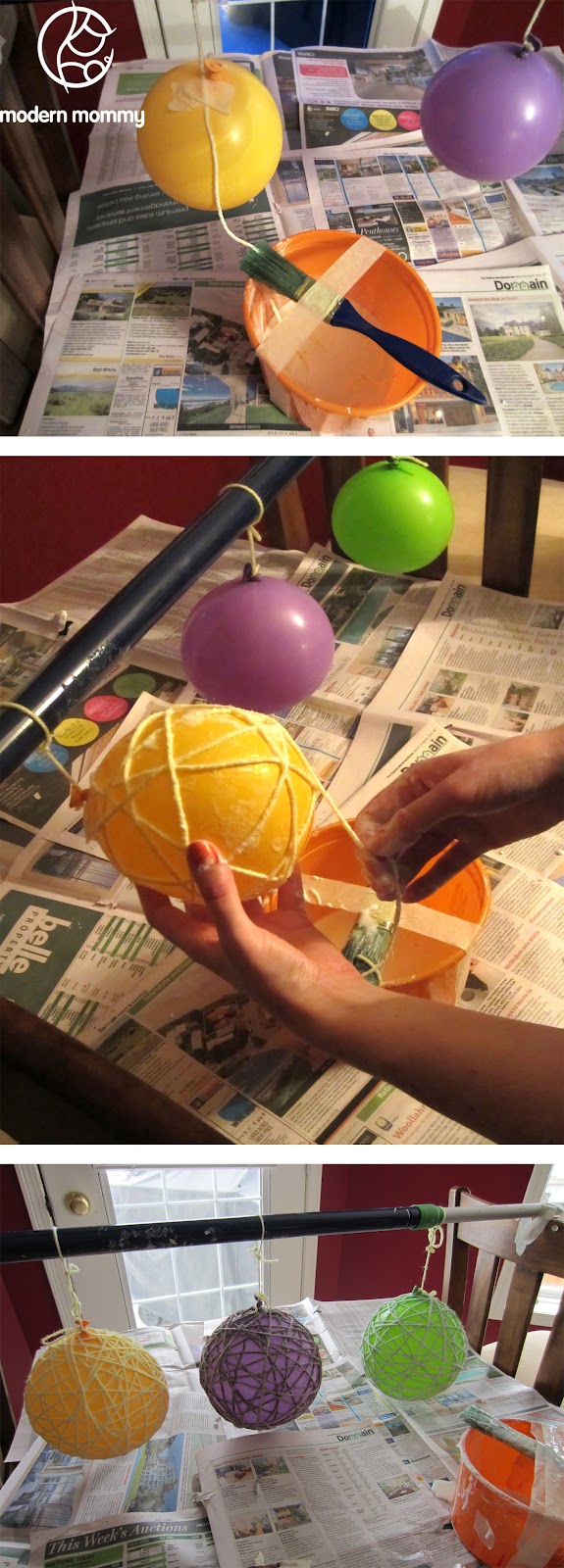 Modern Mommy Make it Monday Yarn Ball Mobile