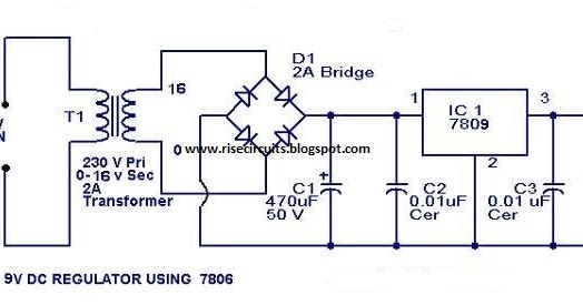 9 Volt Power Supply Circuit Diagram Using IC 7809 | Super ... 6 volt inverter circuit diagram 