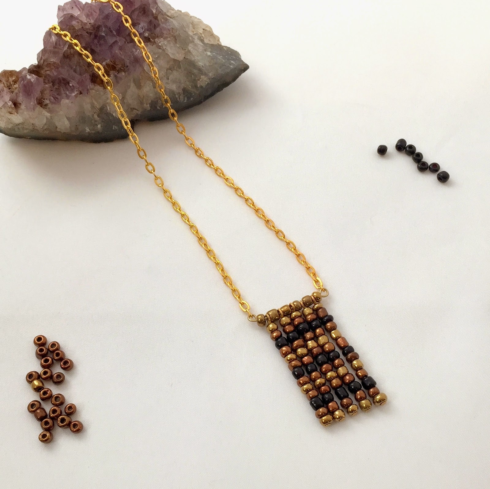 DIY Easy Beaded Fringe Necklace
