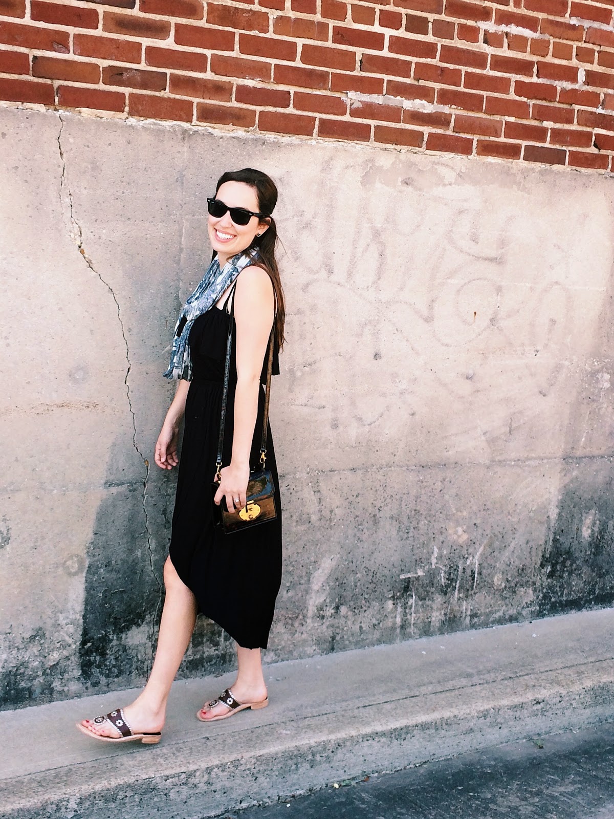 trendy in texas, blog, jack rogers, black maxi dress, strapless black maxi dress, tasseled necklace scarf, tasseled necklace scarf anthropologie, eyelet vines infinity scarf, anthropologie, alice kerley