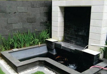 desain taman minimalis | pembuatan kolam hias batu alam