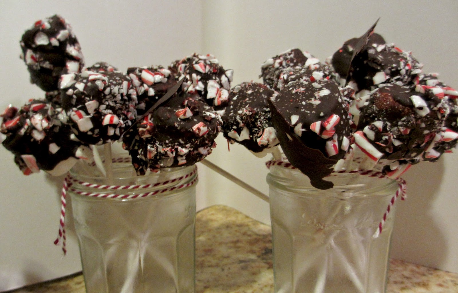 Dying for Chocolate CANDY CANE CHOCOLATE COVERED MARSHMALLOW POPS