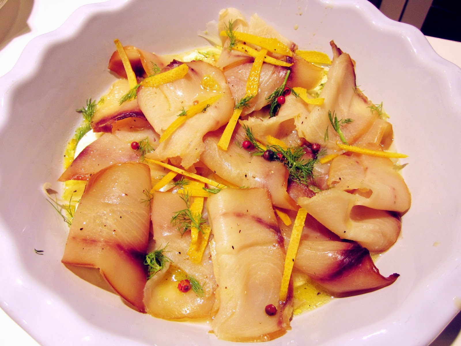 Cuoche per Casa Carpaccio di spada affumicato e finocchi con