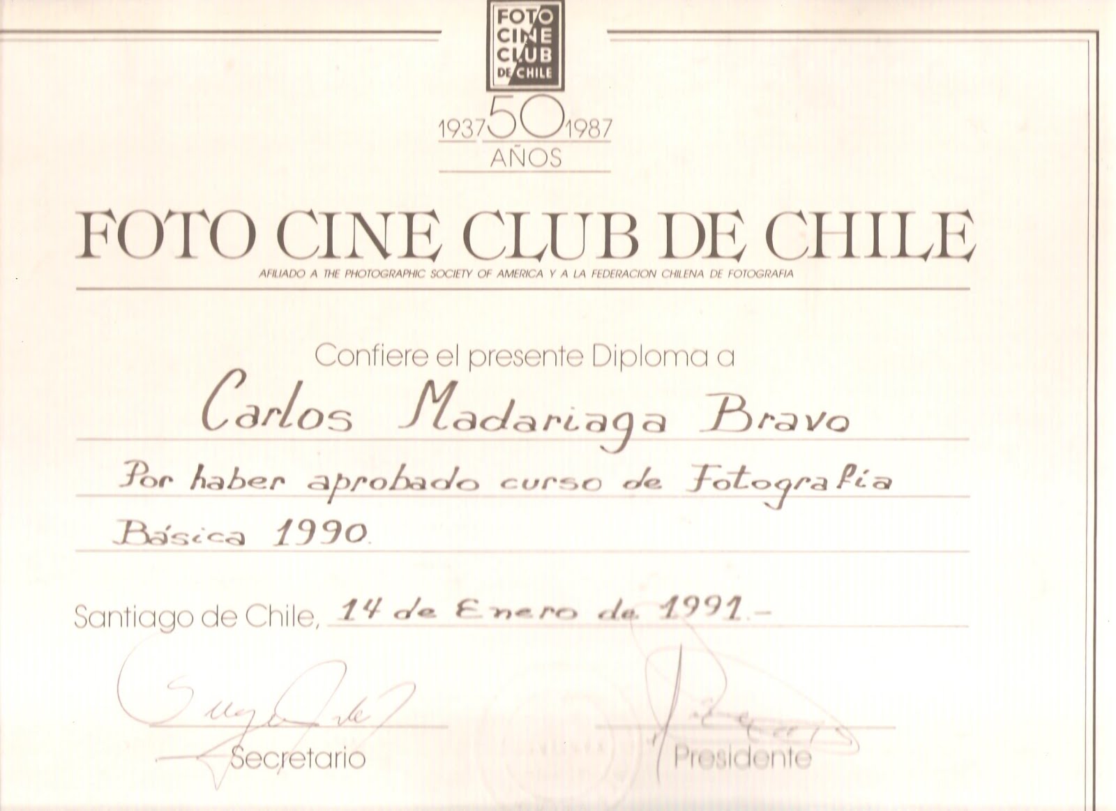Estudios Foto cine club de Chile