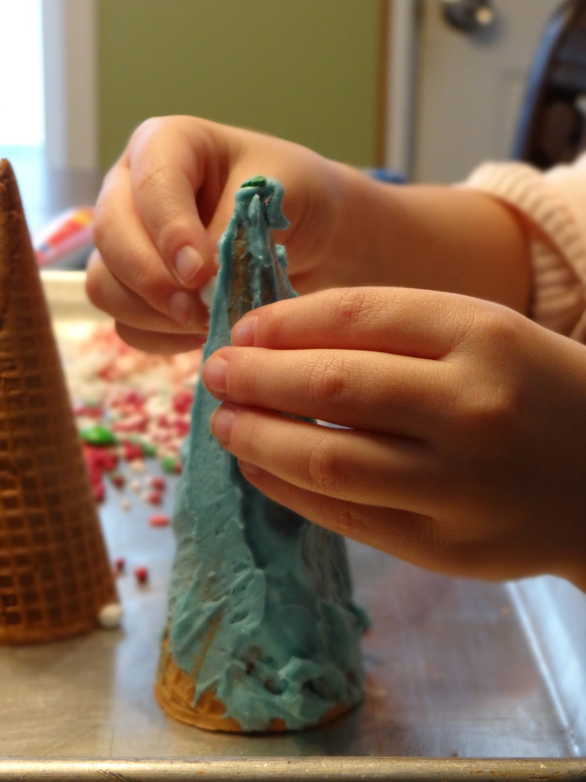 Busy Hands Blessed Hearts Christmas Tree Waffle Cones!