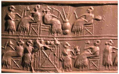 Sumerians drinking beer Sumerians drinking beer