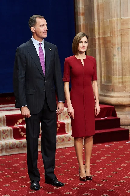Princess of Asturias Awards 2015 - 2nd Day - King Felipe VI of Spain and Queen Letizia of Spain attended an audience with Princesa de Asturias Awards 2015