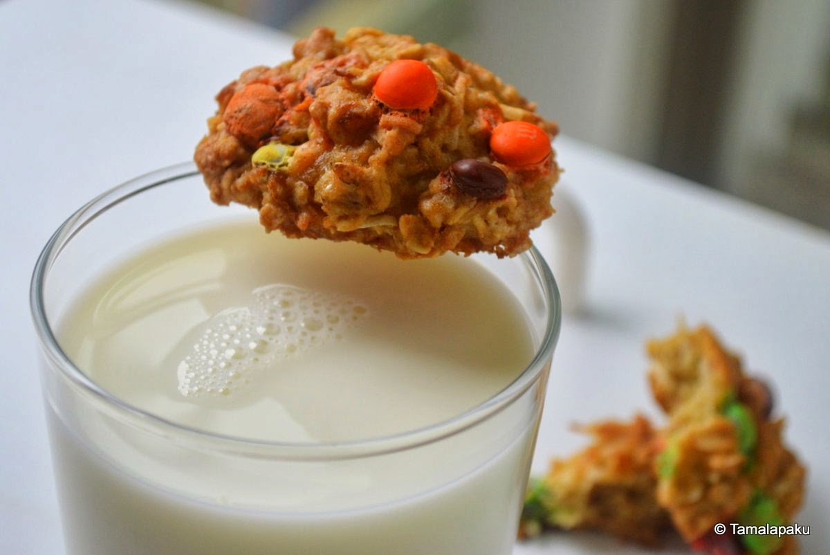 Eggless ZucchiniCoconut M n M Cookies Tamalapaku