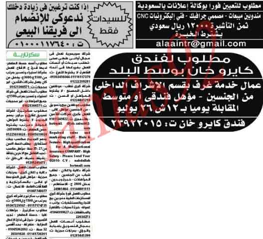 وظائف خالية من جريدة واصل المصرية اليوم الجمعة 11/1/2013  %D9%88%D8%A7%D8%B5%D9%84+2