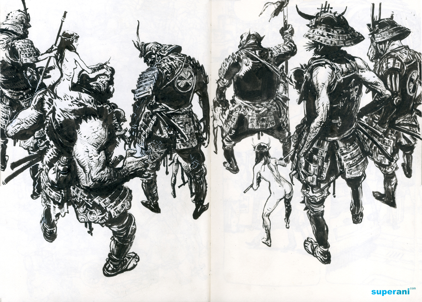 [Design] Master Artist Kim Jung Gi drawing in ink completely from