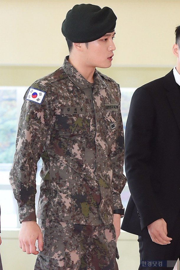 Jaejoong wears the Korean flag upside down on his uniform