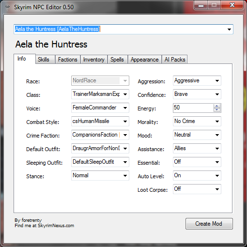 skyrim npc editor relationship