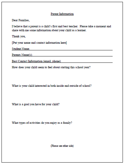 parent school survey