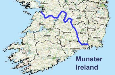 Map Of Munster Counties Munster Map Regional City - Map Of Ireland City Regional Political