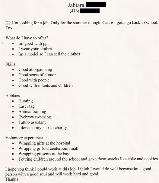 funny real resumes