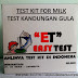 Milk Test Kit - Test Kandungan Gula merk ET