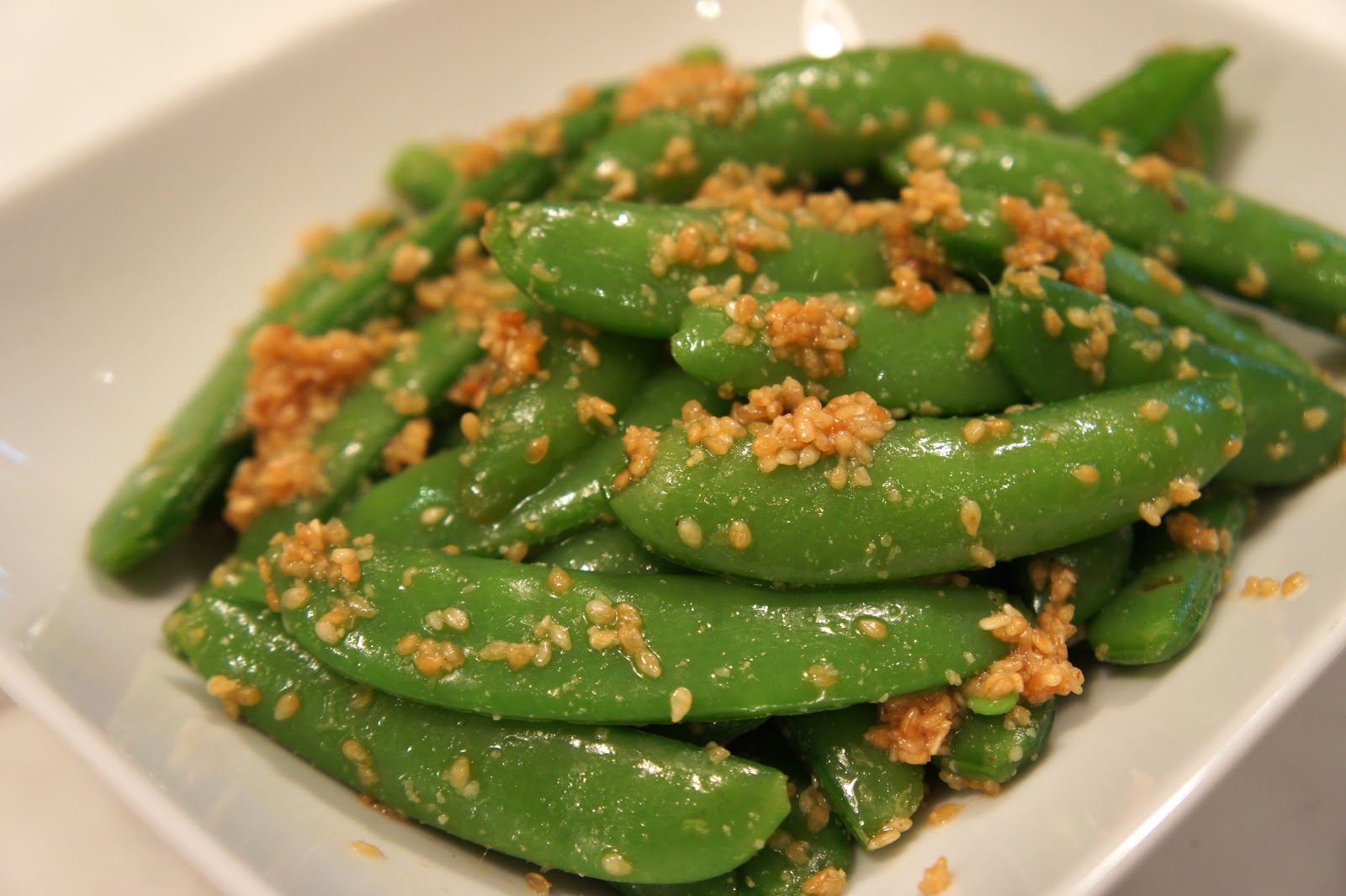 THE MARY BUFFET Sugar Snap Peas with Sesame Soy Dressing