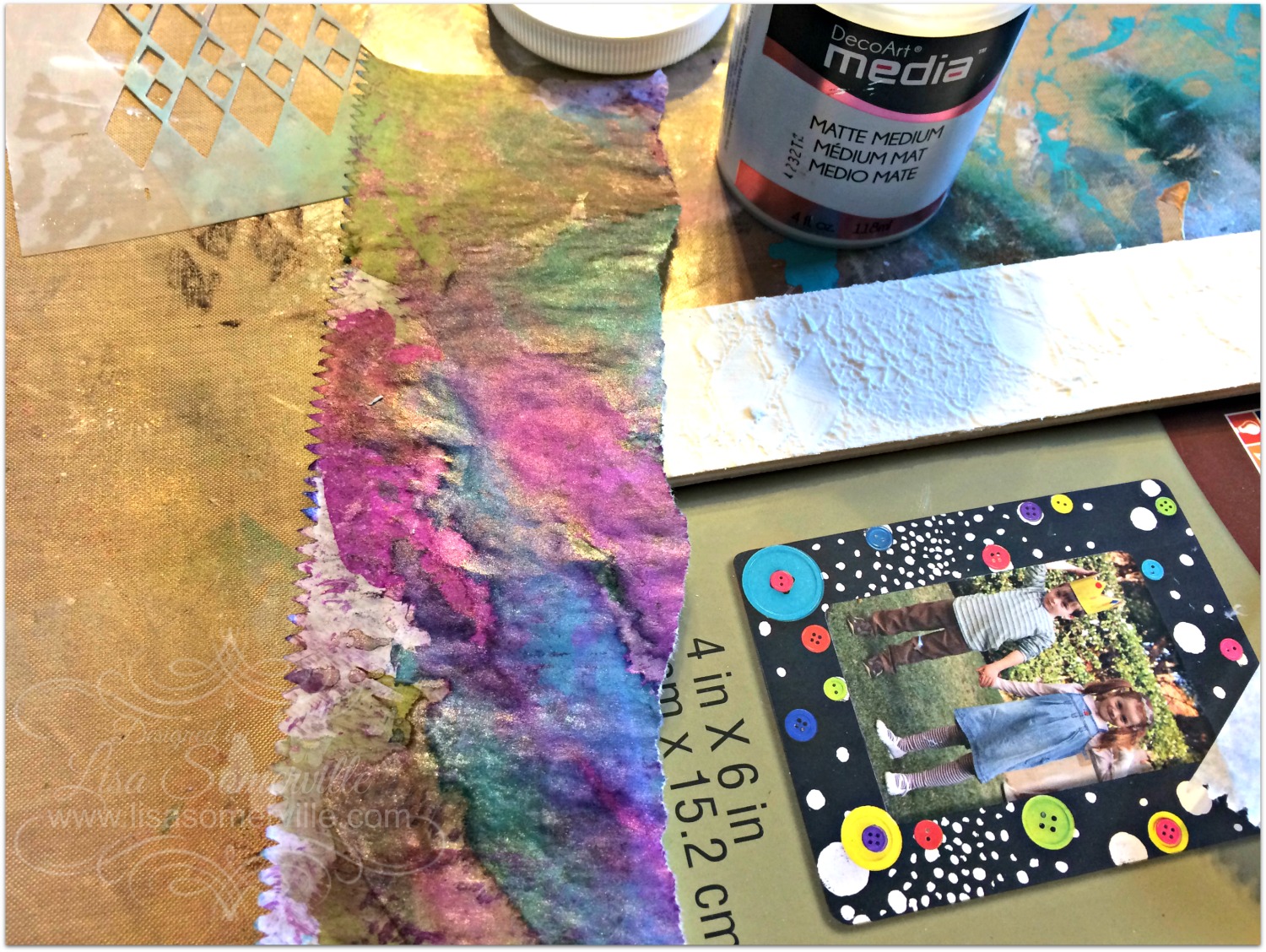 Designs by Lisa Somerville Alcohol Ink Mixed Media Altered Frame Tutorial