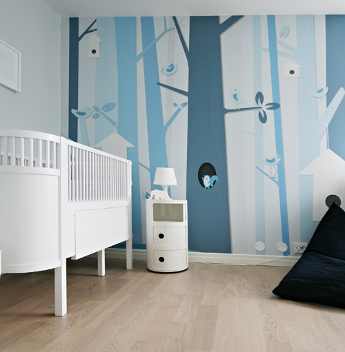Baby-Deco: Un dormitorio nórdico en tonos azules