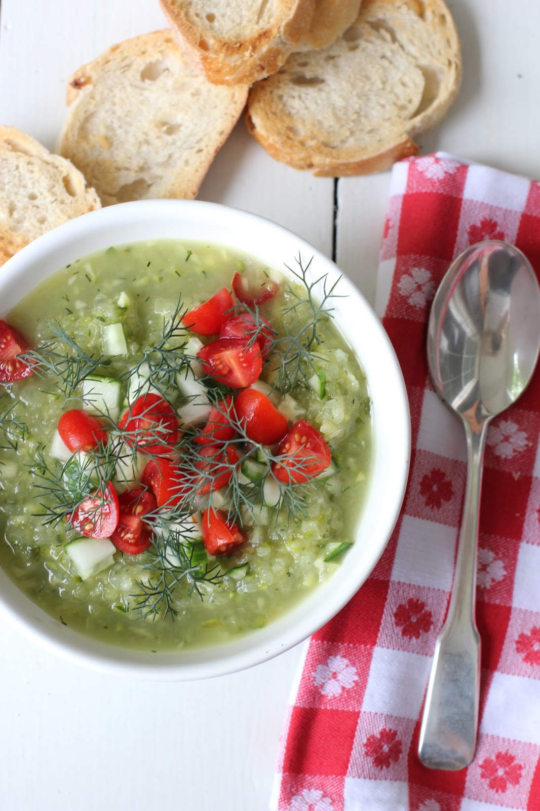 carmen's kitch Cold Zucchini Cucumber Dill Soup