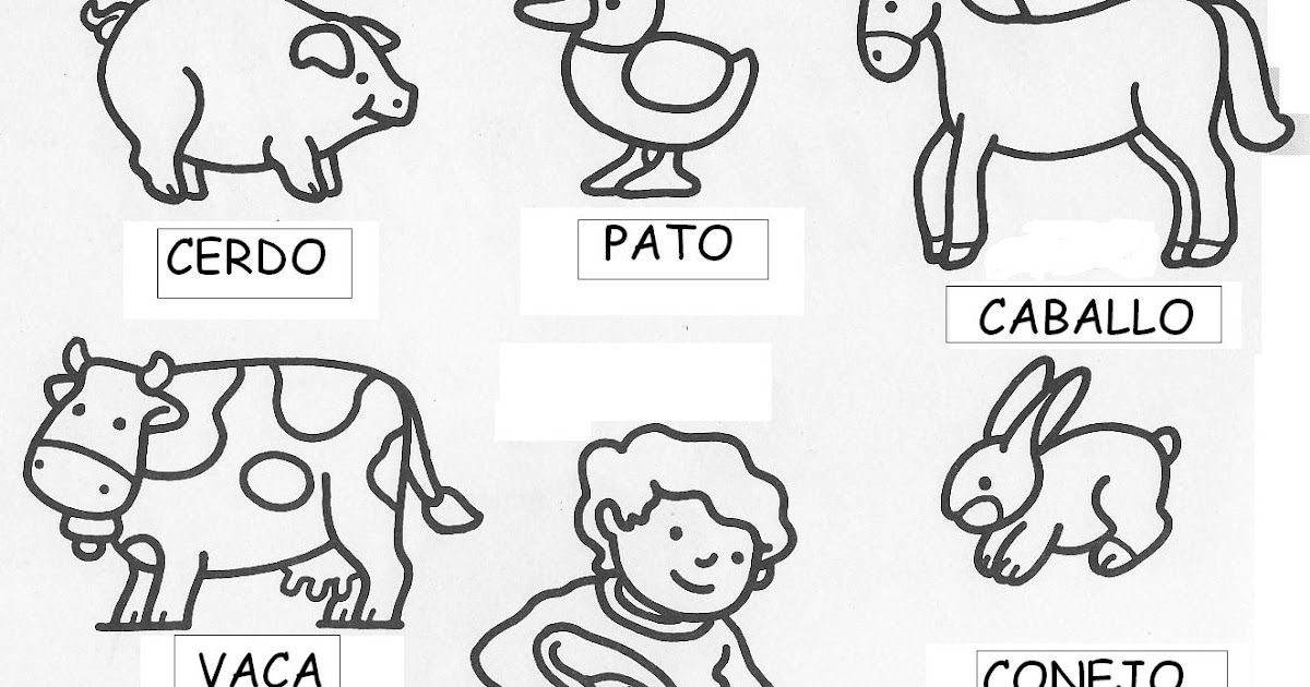 RECURSOS TIC PARA EDUCACIÓN INFANTIL: FICHA PARA COLOREAR ANIMALES GRANJA