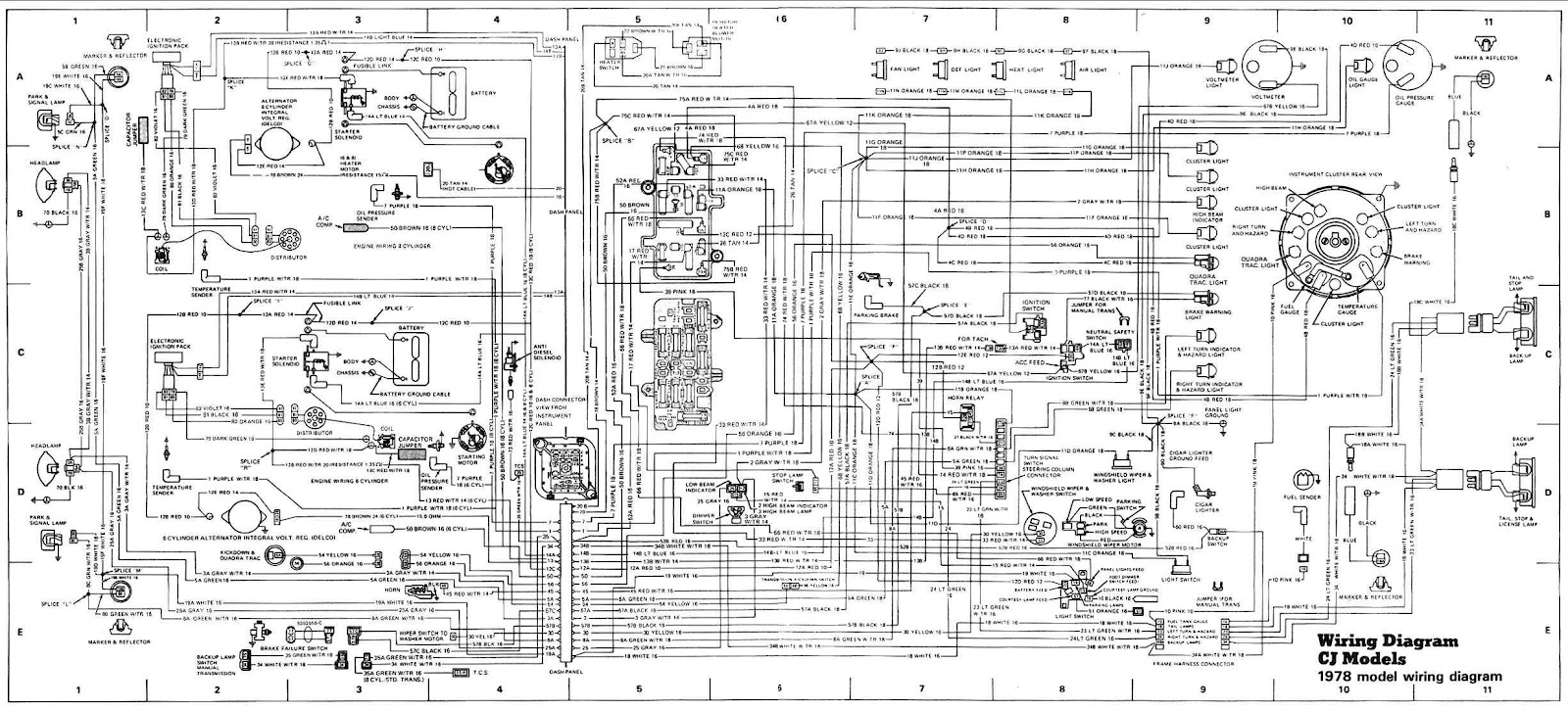 Jeep CJ Models 1978 Complete Electrical Wiring Diagram | All about