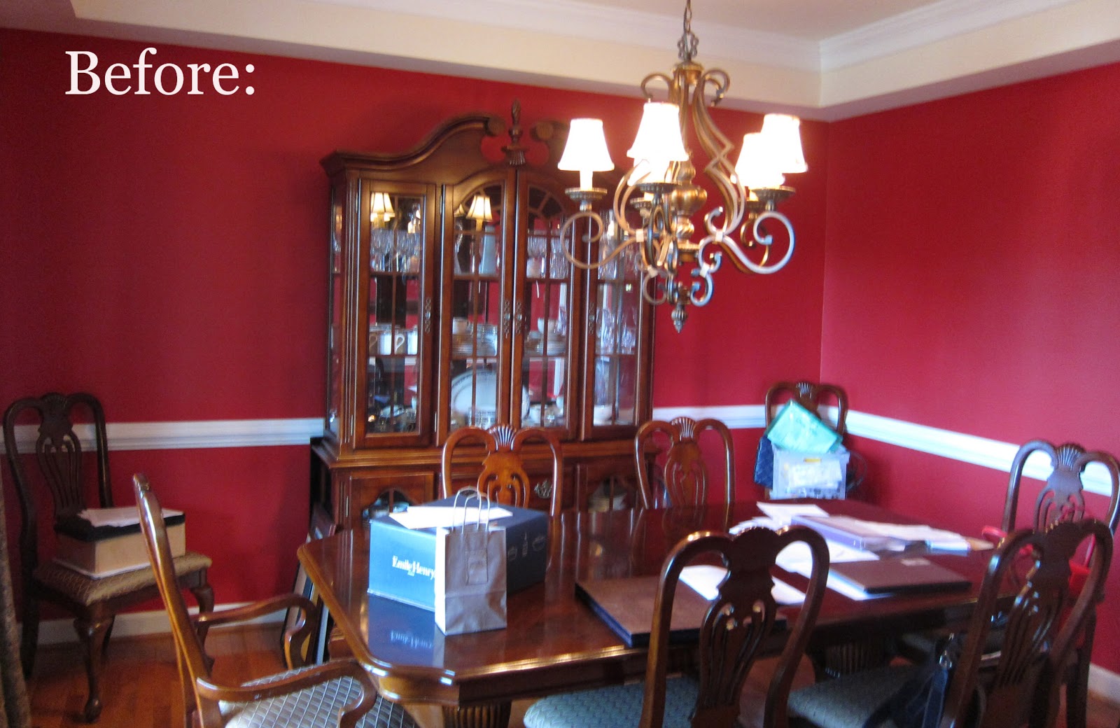 Dining Room with Red Walls