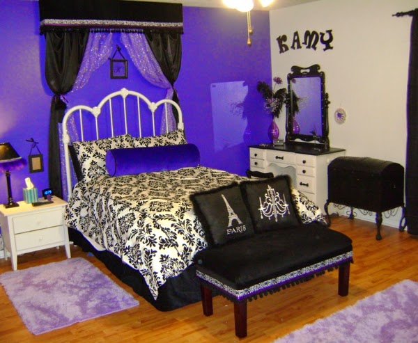 Dormitorios en morado y negro - Colores en Casa
