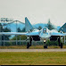 Russian and Indian Air Force PAK FA Model 054 poses for camera