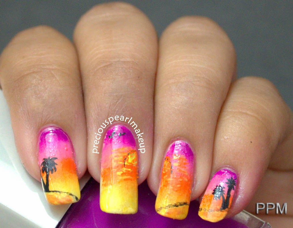 8. Sunset Nail Art Images - wide 5