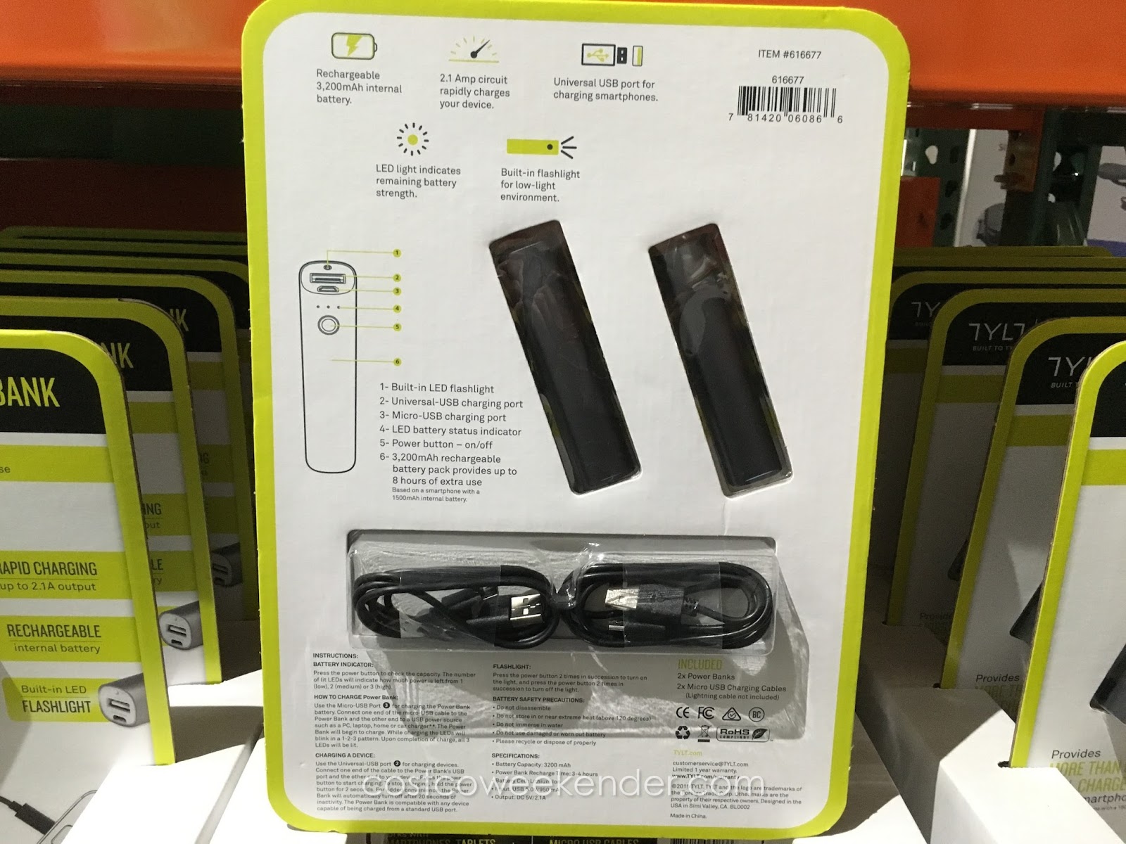 Tylt 2Pack Portable Power Bank Costco Weekender
