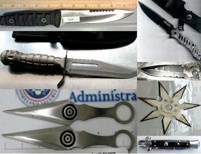 Knives - Discovered at (L-R) BWI,   DEN, EWR, EWR, ONT, LAX, STL