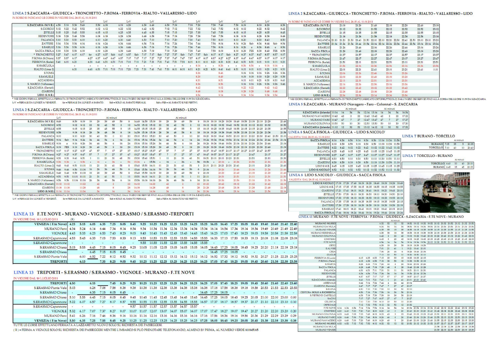 Vaporetti WaterBus: Vaporetti Autobus Venezia tutti gli ORARI ACTV IMOB Venice Waterbus Timetable Routes