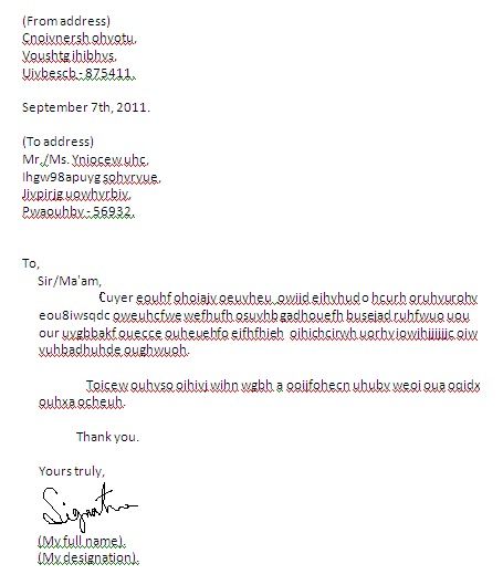 Formal Letter Spacing