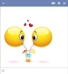 Facebook Emoticons Sharing A Drink